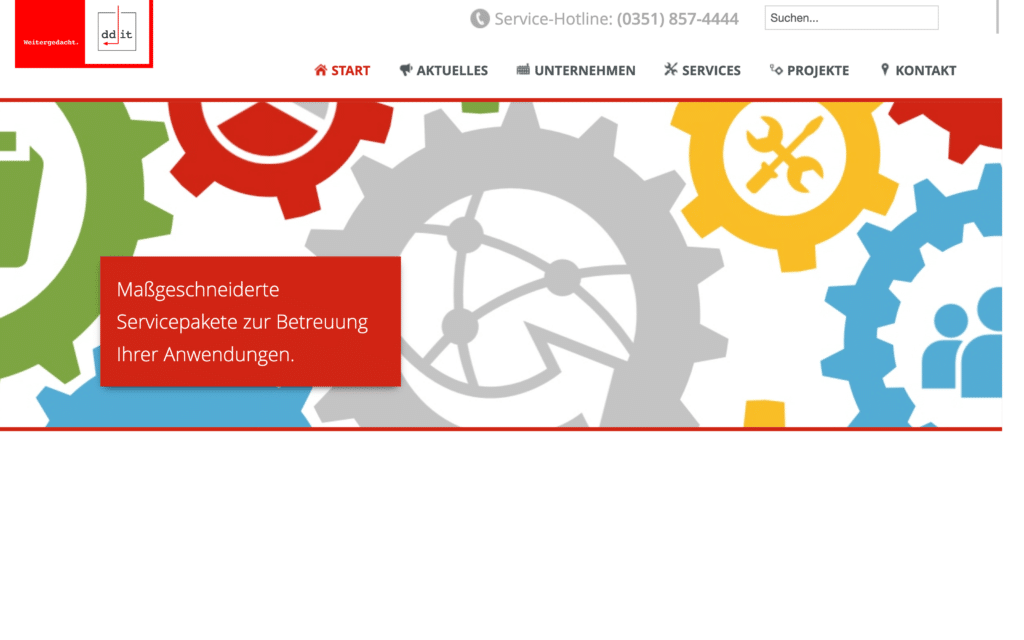 Website des Unternehmens Dresden IT vor der Zusammenarbeit mit Skillisch Marketing - Online Marketing Agentur Dresden